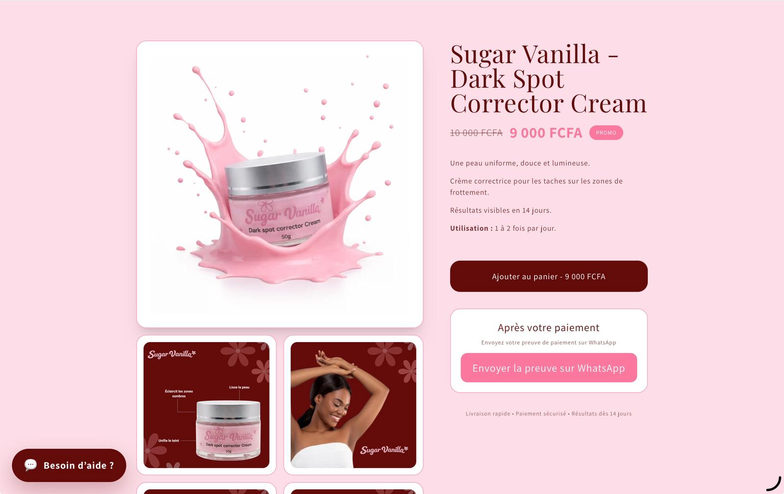 Page produit Sugar Vanilla